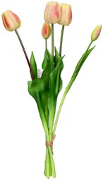 Tulipany gumowe bukiet wiosenny kolorowy 5szt