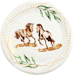 Talerzyki papierowe Koniki - 18 cm - 6