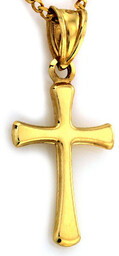 Złoty krzyż 585 OZDOBNY krzyżyk na KOMUNIE chrzest