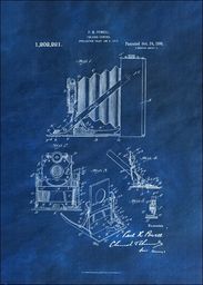 Patent, Kamera Składana Projekt z 1916 Czarne Niebieski