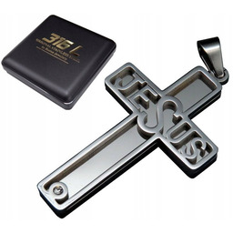 Duży Krzyż Krzyżyk Zawieszka Na Łańcuszek Stal 316