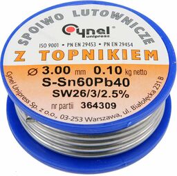 Toya Spoiwo lutownicze sn60pb40 3,0/100 Cynel 76826