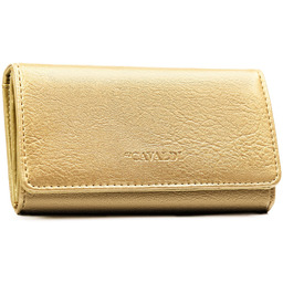 Duży portfel damski ze skóry ekologicznej w złotym