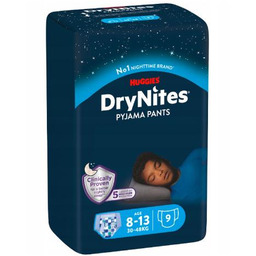 HUGGIES DRYNITES BOYS 8-13lat (30-48kg) pieluchomajtki, 9 sztuk