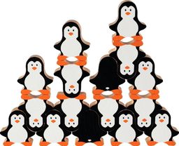 Drewniana gra zręcznościowa Piramida pingwinów 58683-Goki, układanki