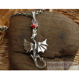 DRAGON - srebrny wisior z granatem