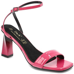 S.Barski Różowe Sandały Eleganckie Buty Na Słupku