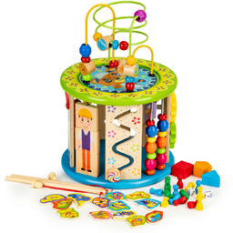 Ecotoys, kostka edukacyjna z grami i klockami