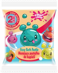 Chlapu Chlap, dwukolorowa pastylka do kąpieli, truskawka &