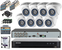 Zestaw monitoringu Hikvision 8 Kamer DS-2CE56D0T-IRPF 2Mpx Full