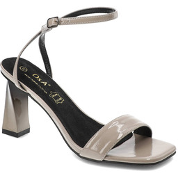 S.Barski Szare Sandały Eleganckie Buty Na Obcasie