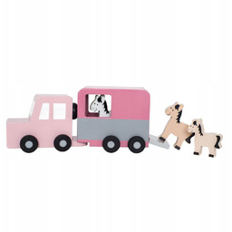 Jabadabado Drewniany samochód z przyczepą dla koni