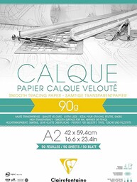 Clairefontaine 975094C  Blok klejony papier kalka, A2