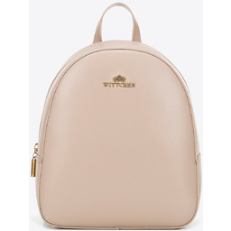 Damski plecak z gładkiej skóry naturalnej beżowy