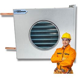 Nagrzewnica Wodna Kanałowa Ø 150 mm Rekuperacja Ogrzewanie