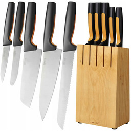 Komplet 5 Noży W Bloku Drewnianym Fiskars Functional