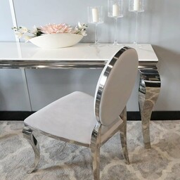 Krzesło Ludwik II glamour Silver - krzesło tapicerowane