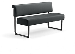 Sofa START, 1400 mm, eko-skóra, antracyt, czarny