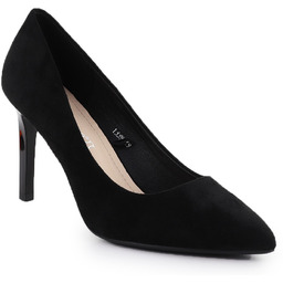 Czółenka szpilki zamszowe czarne Sergio Leone 1339