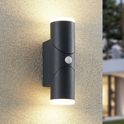 Zewnętrzna Lampa Lindby, Aspyn, czarny, metal, nowoczesny