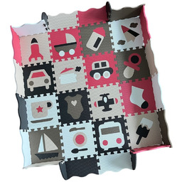 Woopie Baby WOOPIE Mata Piankowa Pojazdy Puzzle Kojec