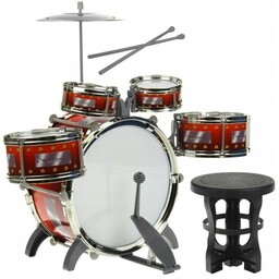 Perkusja 5 Bębnowa z Krzesełkiem Talerzem