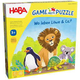 Game m. Puzzle - Wo leben Löwe &