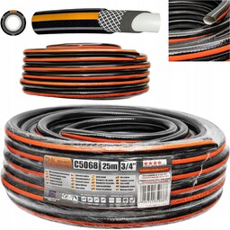 Wąż Ogrodowy Wzmocniony 4-WARSTWOWY 3/4'' 25 Metrów Czarny