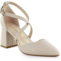 Czółenka damskie z paskami beżowe Sergio Leone SK840