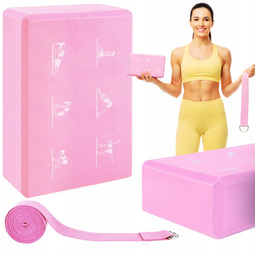 Zestaw do Jogi Pilates Fitness Pas Blok Kostka