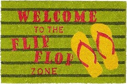 Relaxdays Wycieraczka kokosowa ''Welcome to the Flip Flop