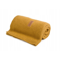 Poofi Kocyk tkany Organic & Color musztarda 0+