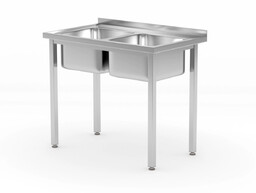 STÓŁ Z DWOMA ZLEWAMI 1000x700x850 mm KITCHEN LINE