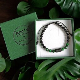 Pakamera OCHRONA, MIŁOŚĆ - malachit, turmalin - bransoletka