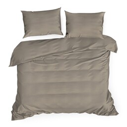 Eurofirany Pościel satynowa 180x200 Nova jasnobrązowa dwustronna