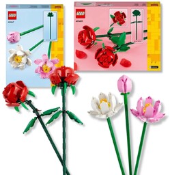 LEGO Iconic, ZESTAW klocki, Róże oraz Kwiaty lotosu,