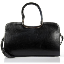 Aktówka kuferek ze skóry naturalnej DAN-A T260 czarna