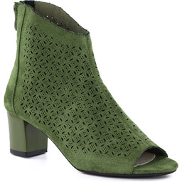Botki damskie ażurowe open toe zielone M.Daszyński MR1954-23