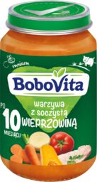 BoboVita Obiadek, warzywa z soczystą wieprzowiną, po 10