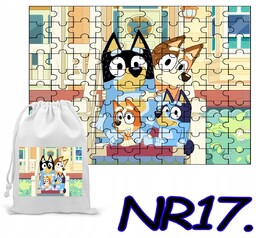 PUZZLE 35 EL. UKŁADANKA PREZENT NIEBIESKI PIESEK +