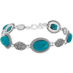 Srebrna bransoletka z zielonymi malachitami 20-23 cm pr.