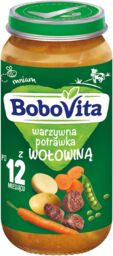 BoboVita Obiadek, warzywna potrawka z wołowiną, po 12