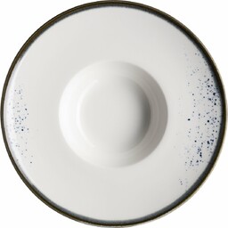 Talerz Mäser Gourmet Pintar białe niebieskiekropki 26 cm,
