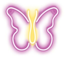 Neon dekoracyjny LED MOTYL Neolia róż + USB
