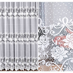 Firana żakardowa Demetria 400x200cm prosta (gotowa) z obszyciem