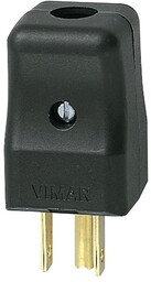 Wtyczka czarna Vimar 01096 2P+E 15A USA+SASO