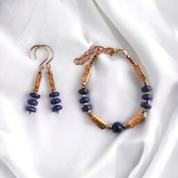 Pakamera KOMPLET bransoletka i kolczyki LAPIS LAZULI