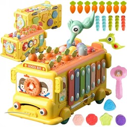 WOOPIE BABY Interaktywny Autobus Montessori Edukacyjny 6w1 Młoteczek