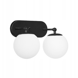 Kinkiet Lampa Ścienna Nowoczesna Podwójna Czarna Białe Kule
