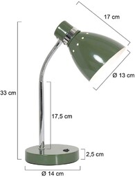 Steinhauer Lampa stołowa Spring, regulowane ramię, zielona